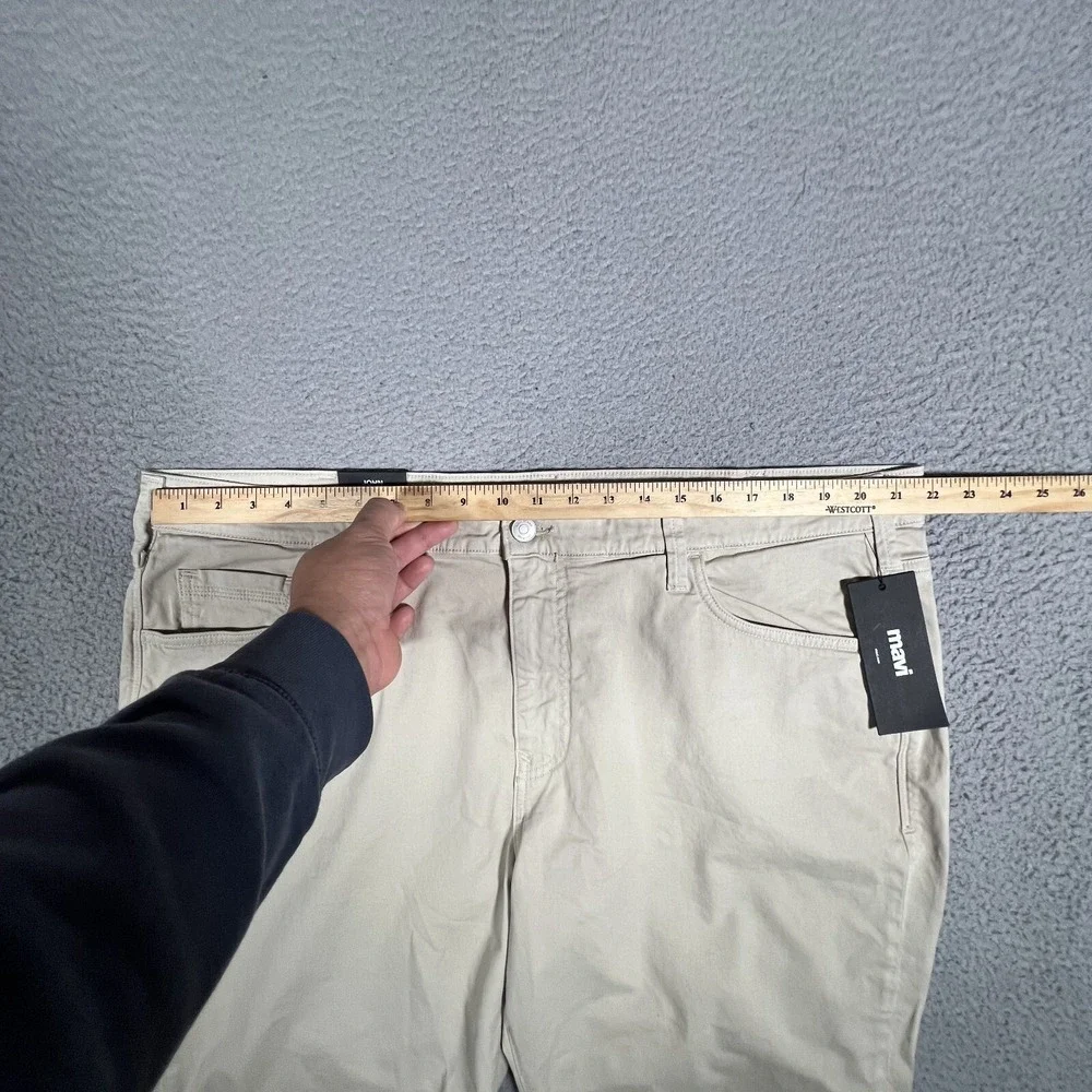 Mavi Shorts Mens 42 Stone Twill John 5 Pocket Chino Straight Fit Casual Logo NWT